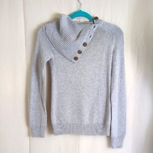 Gap Gray Button-Detail Women's Turtleneck Sweater SZ XS